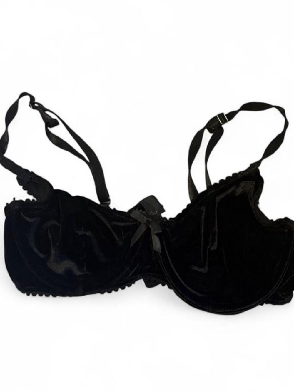 Black Velvet Texture Small Bra